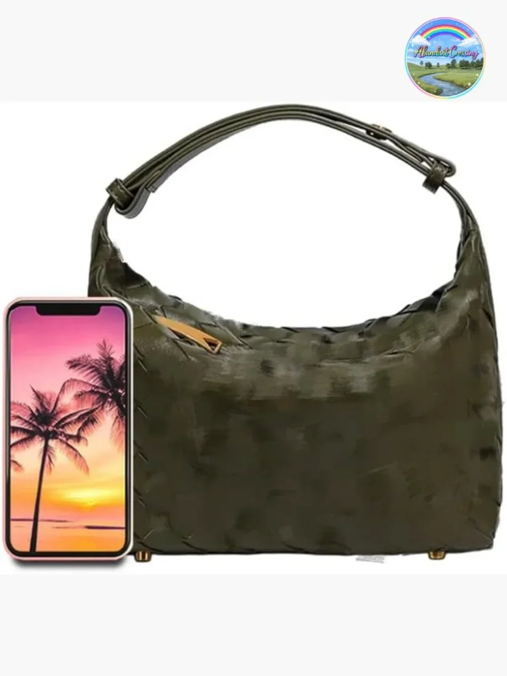 Mini Woven Hobo Tote Handbag Vegan Leather Shoulder Bag Purse